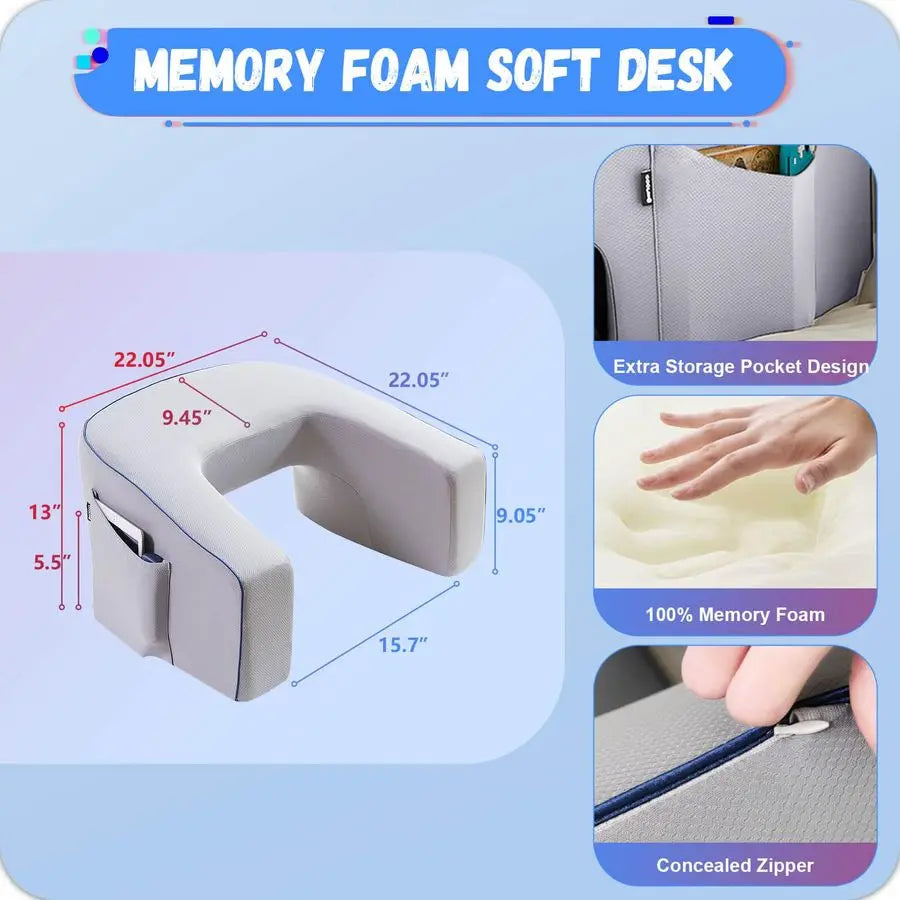 Lap Reading Pillow For Gaming With Memory Foam Arm Rest