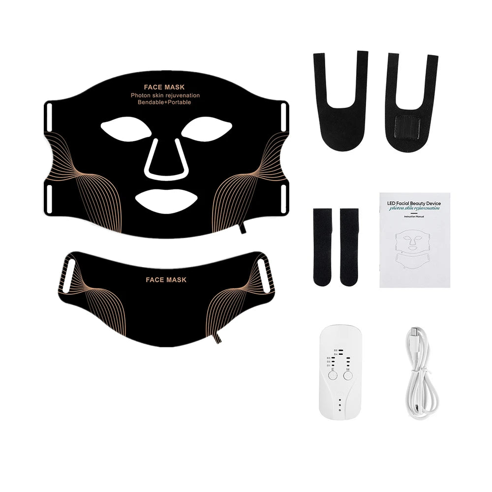 Foreverlily Silicone LED Mask With Neck For Photon Infrared Therapy