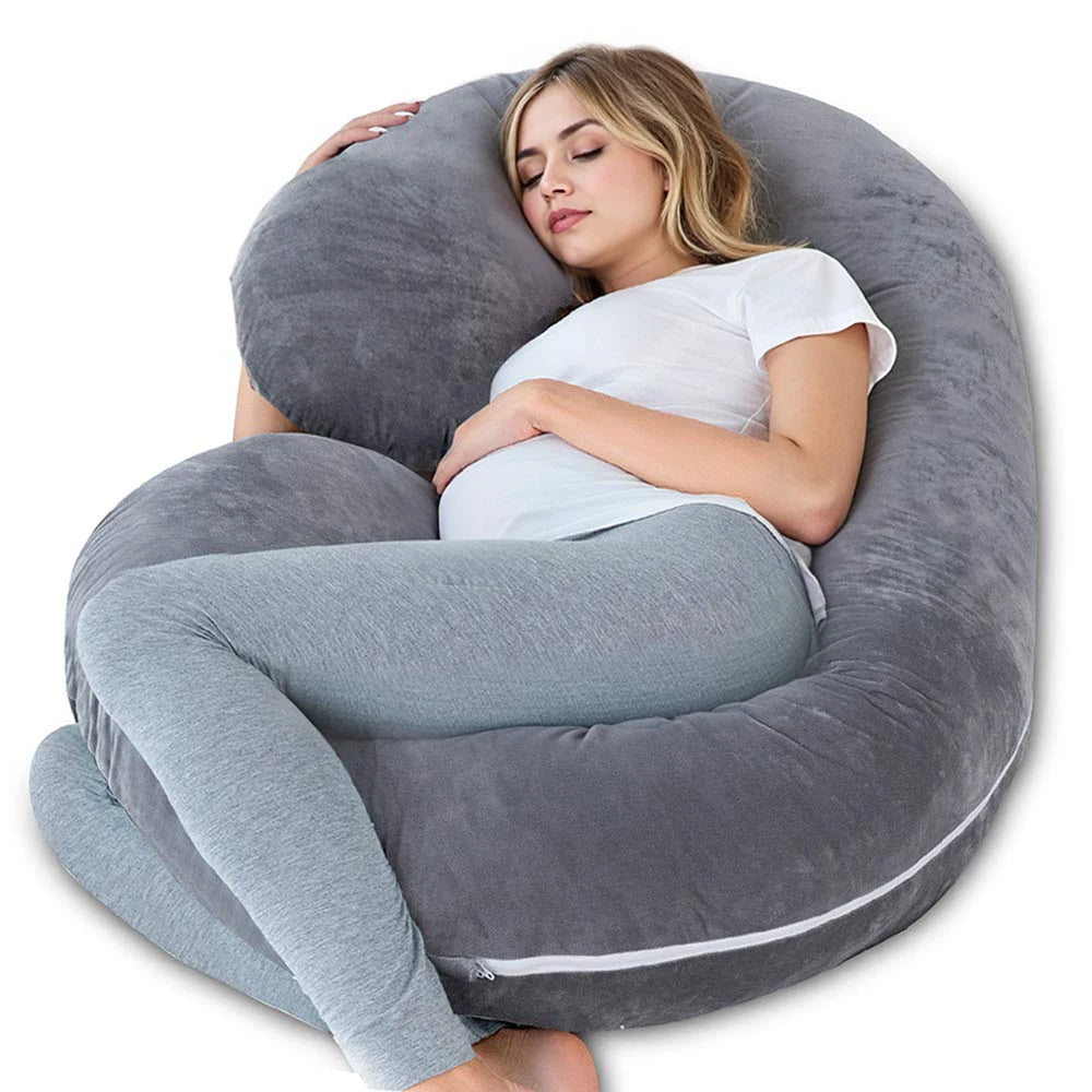 G Shaped Pregnancy Pillow With Removable Cover For Maternity Support
