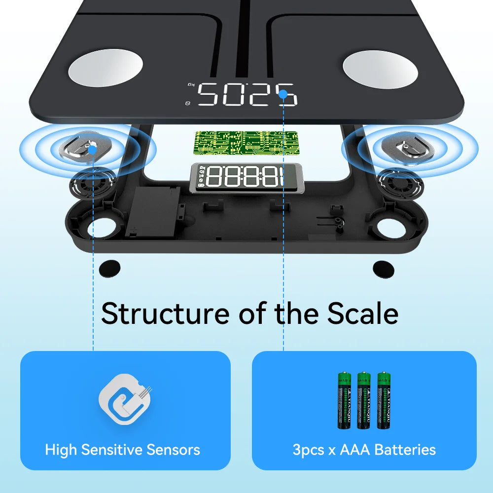 Digital Bluetooth Smart Scale With App For BMI And Body Fat