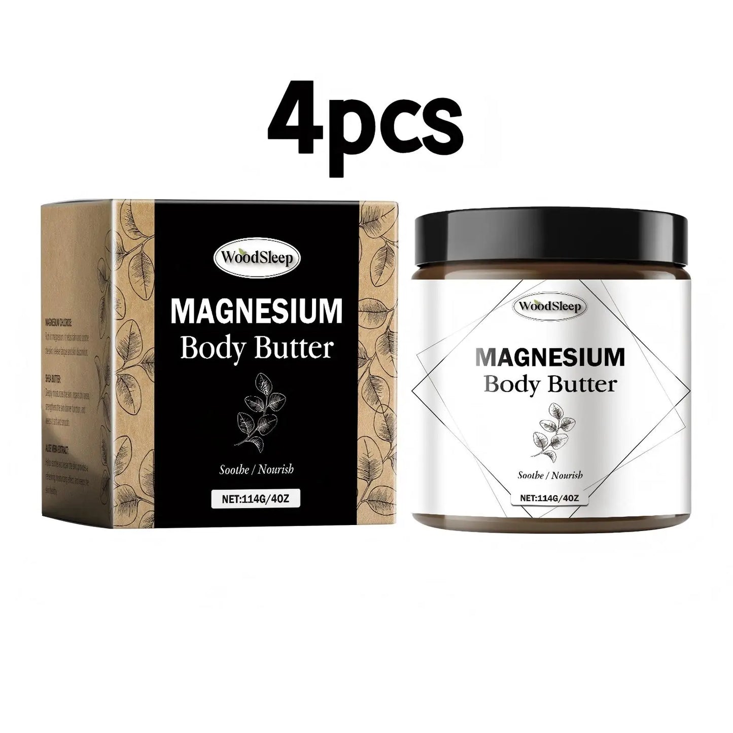 Woodsleep Magnesium Body Butter Moisturizes Skin Elasticity and Hydration