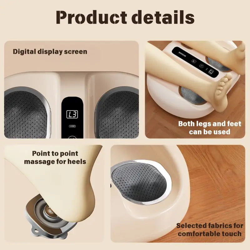 Mini Foot Massager With Hot Compress And Kneading Vibration