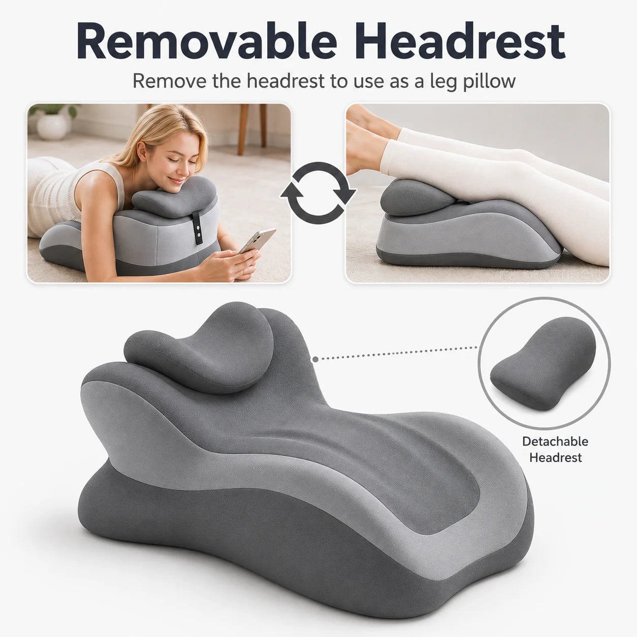 Ergonomic Memory Foam Reading Pillow Prone For Neck And Arm