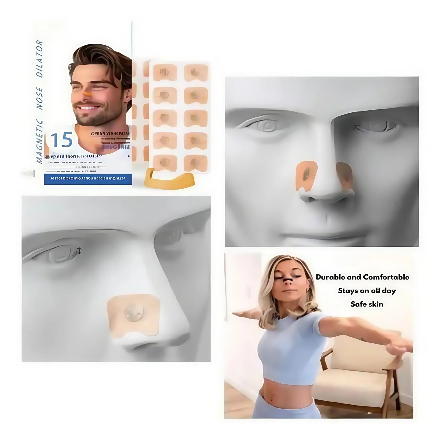 Breathing Nasal Strip Starter Kit For Snoring Reduction And Sleep
