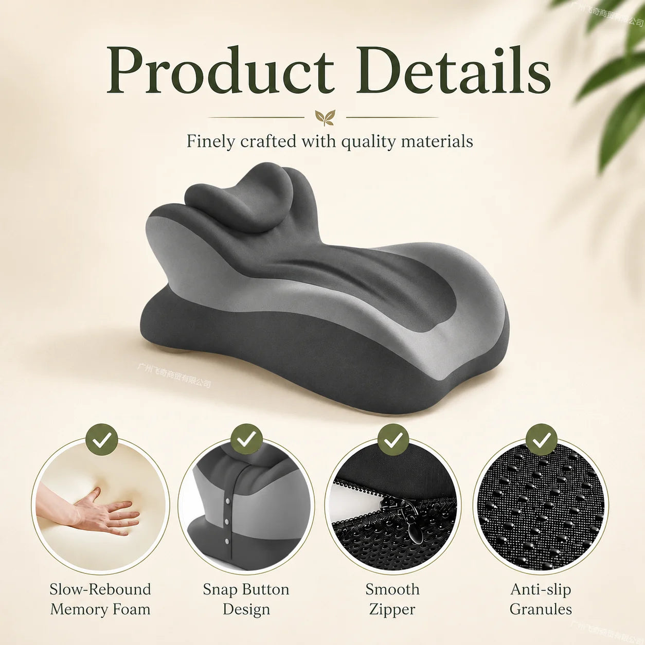 Ergonomic Memory Foam Reading Pillow Prone For Neck And Arm