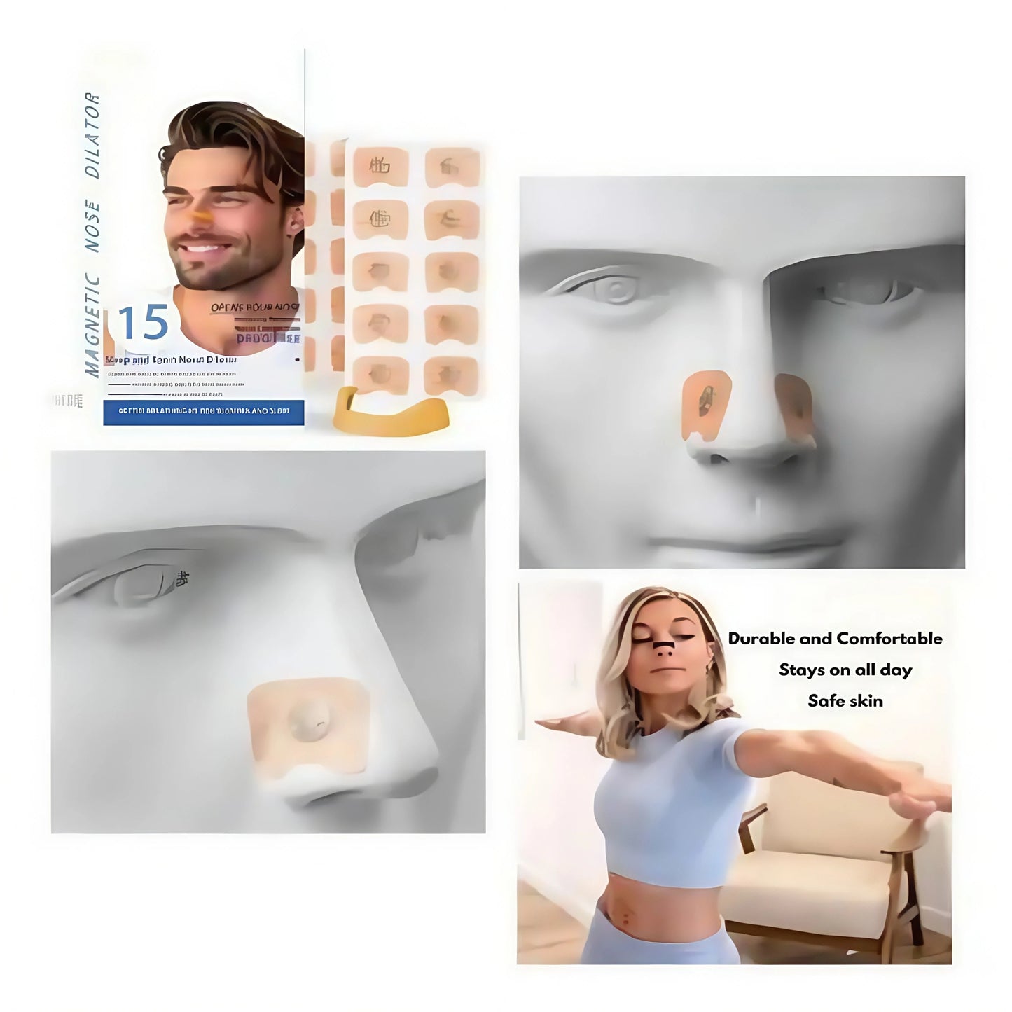 Breathing Nasal Strip Starter Kit For Snoring Reduction And Sleep