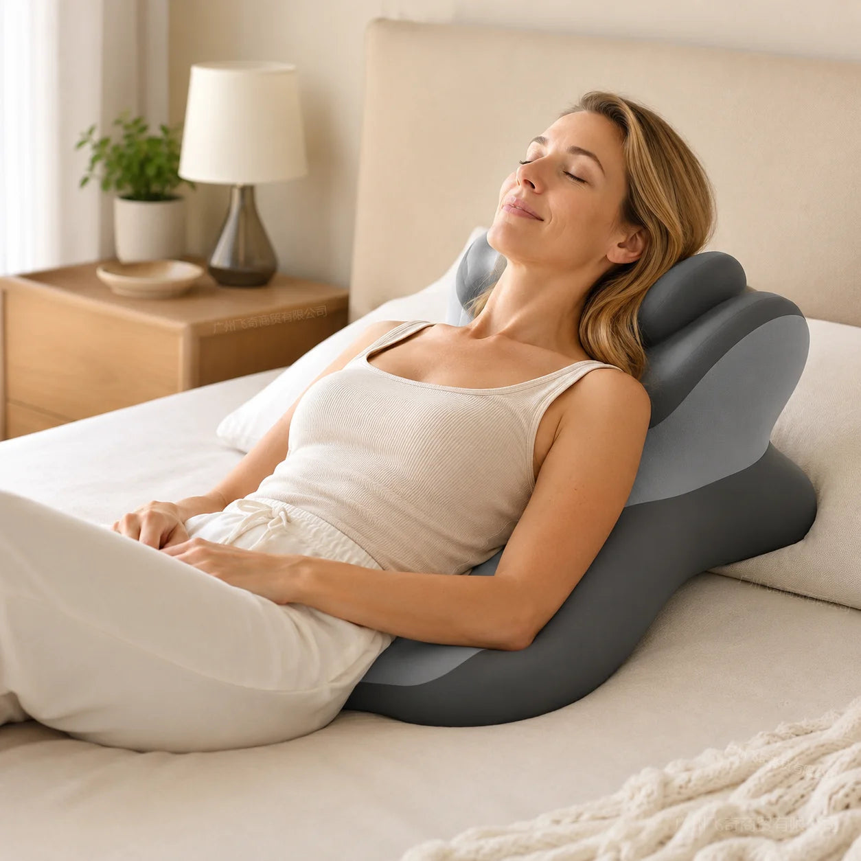 Ergonomic Memory Foam Reading Pillow Prone For Neck And Arm