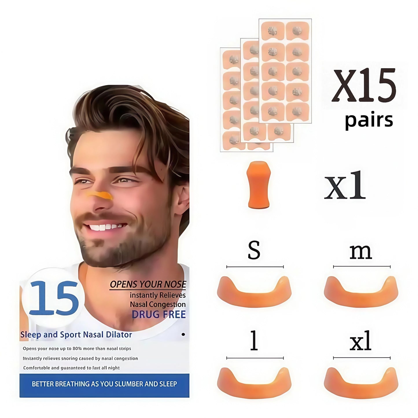 Breathing Nasal Strip Starter Kit For Snoring Reduction And Sleep