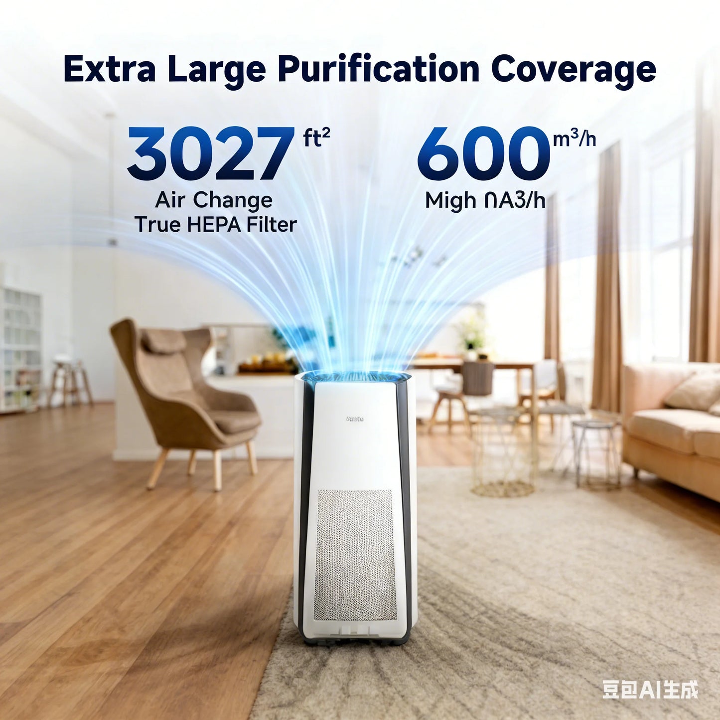 Smart Air Purifier With H13 True HEPA Filter For Allergies