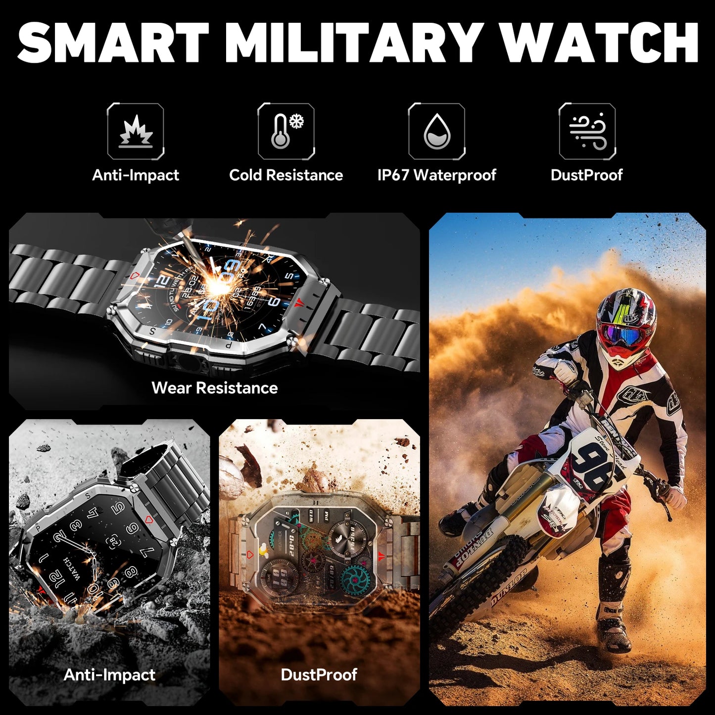Smartwatch With AMOLED Display GPS Heart Rate Blood Oxygen Monitor