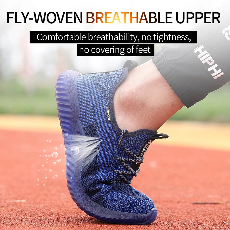 SUADEX Men Steel Toe Work Shoes Breathable Puncture Proof