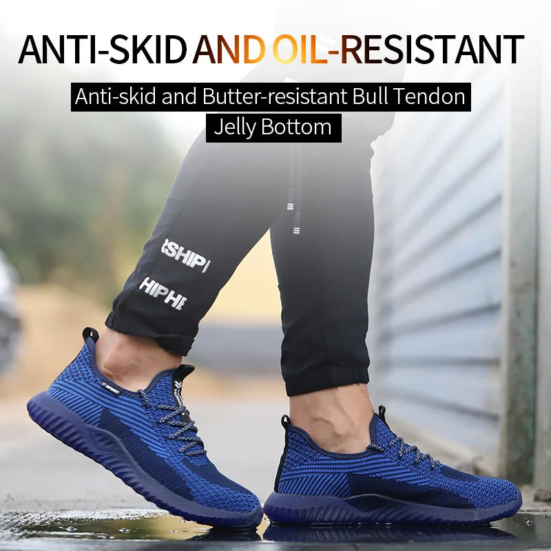 SUADEX Men Steel Toe Work Shoes Breathable Puncture Proof