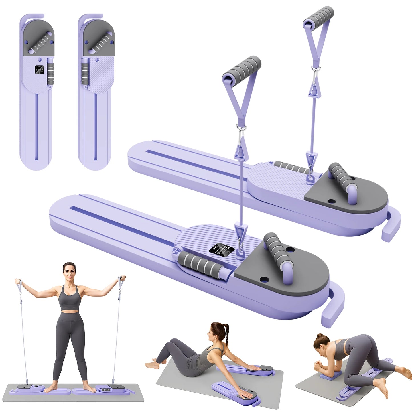 Pilates Reformer AB Board Portable Split Gym With LCD Display