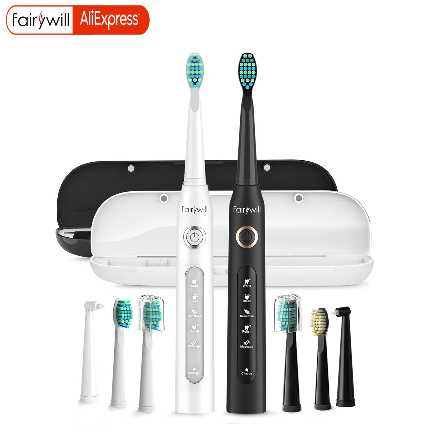 Fairywill Sonic Electric Toothbrush D7 Set With USB Charger
