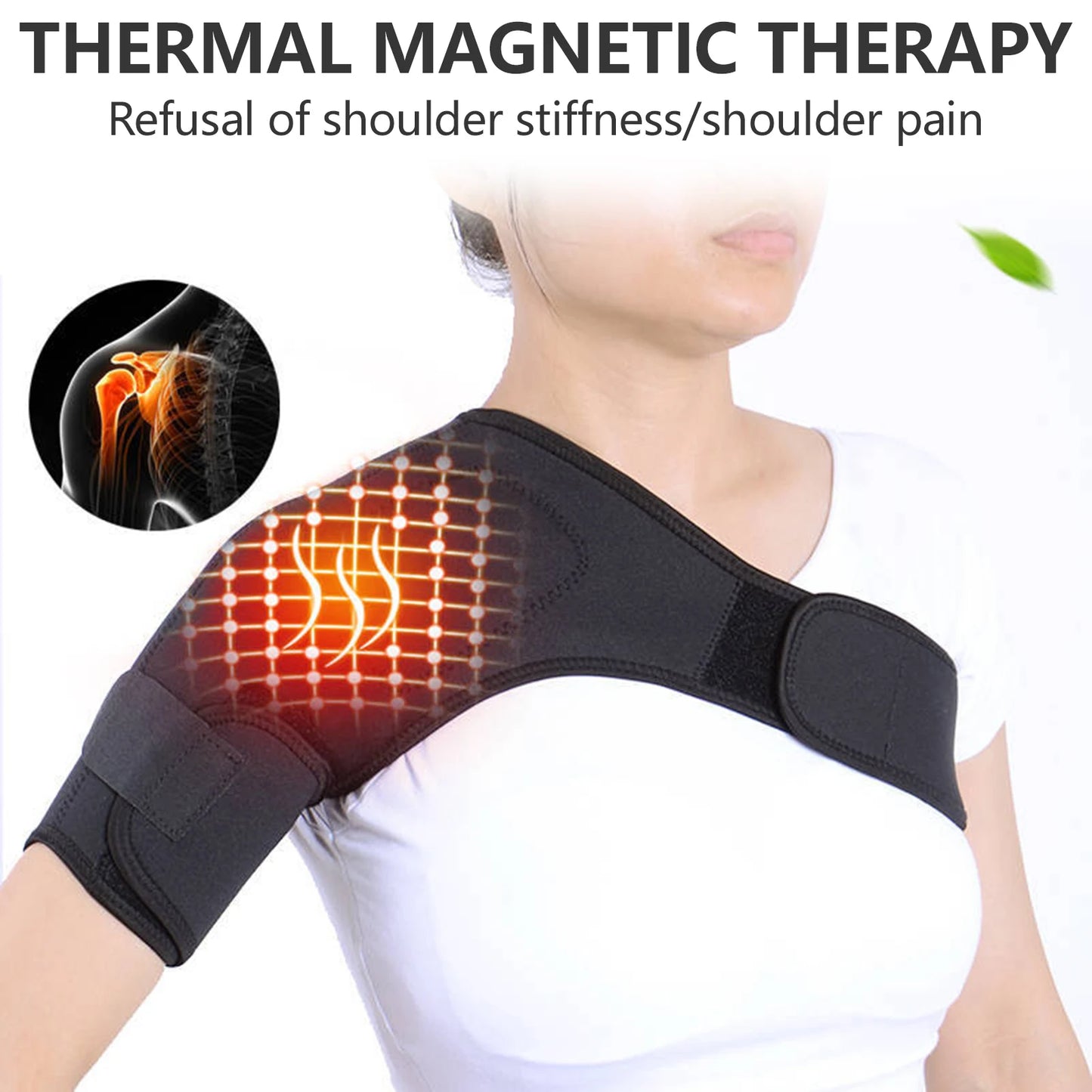 Eelhoe Adjustable Self Heating Shoulder Massager Brace for Pain Relief