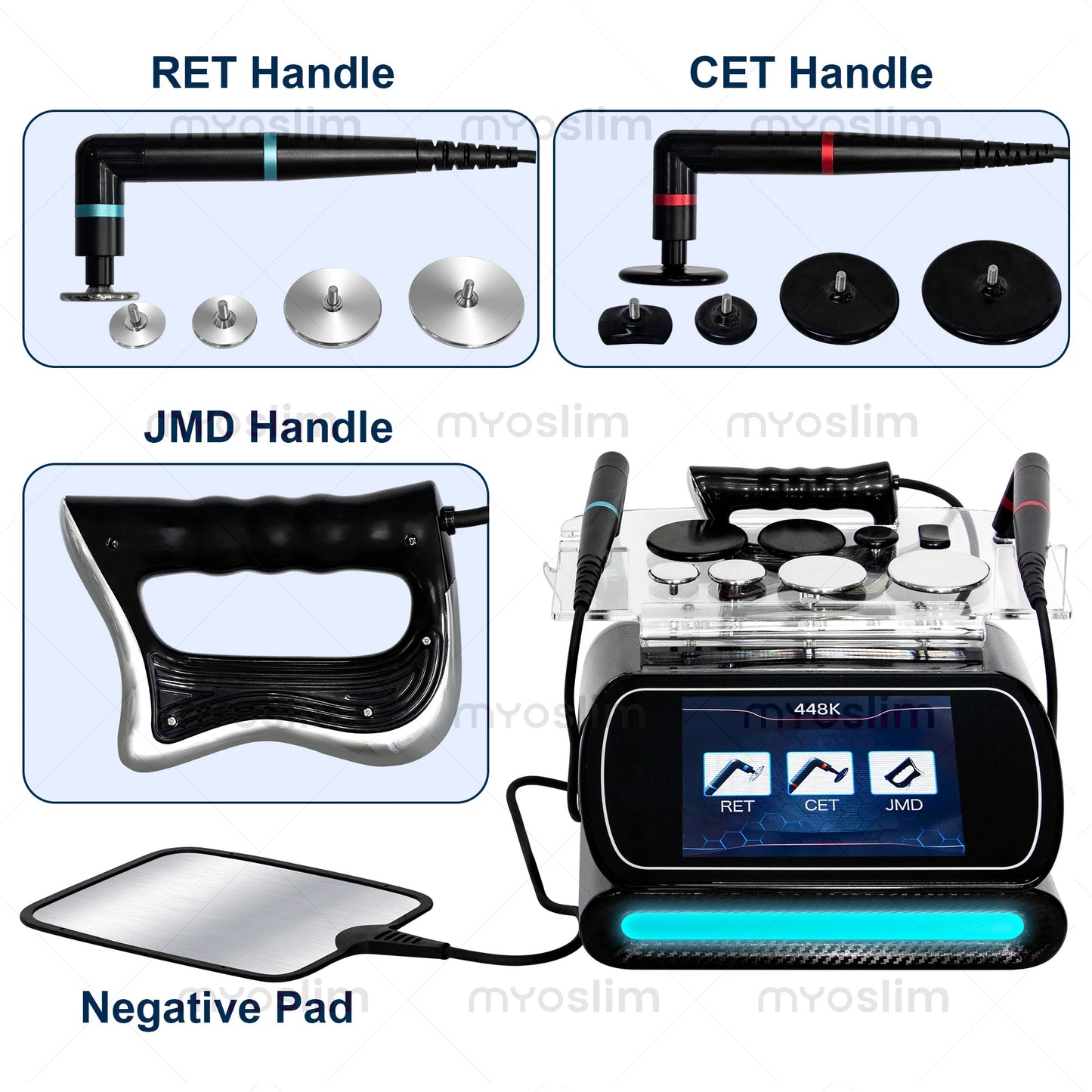 MYOSLIM INDIBA Portable 448kCET RET RF Physical Therapy Pain Relief