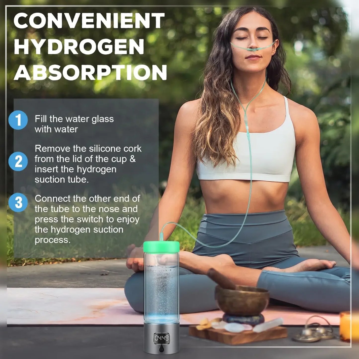 Hydrogen Water Bottle Generator 4th Generation SPE PEM Technology Portable