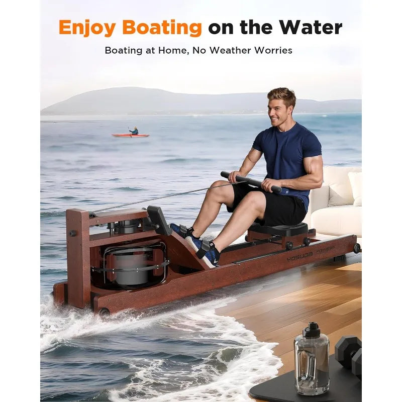 YOSUDA Water Rowing Machine With 400 Lbs Capacity Monitor