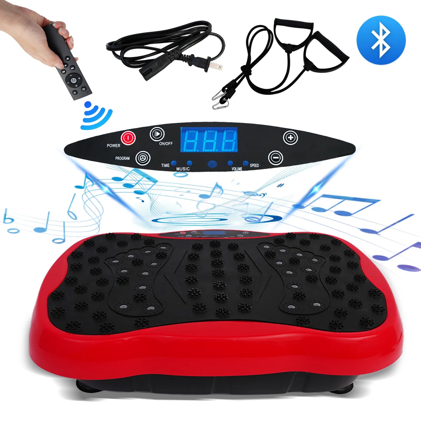 Full Body Vibration Plate Exercise Machine With Resistance Bands