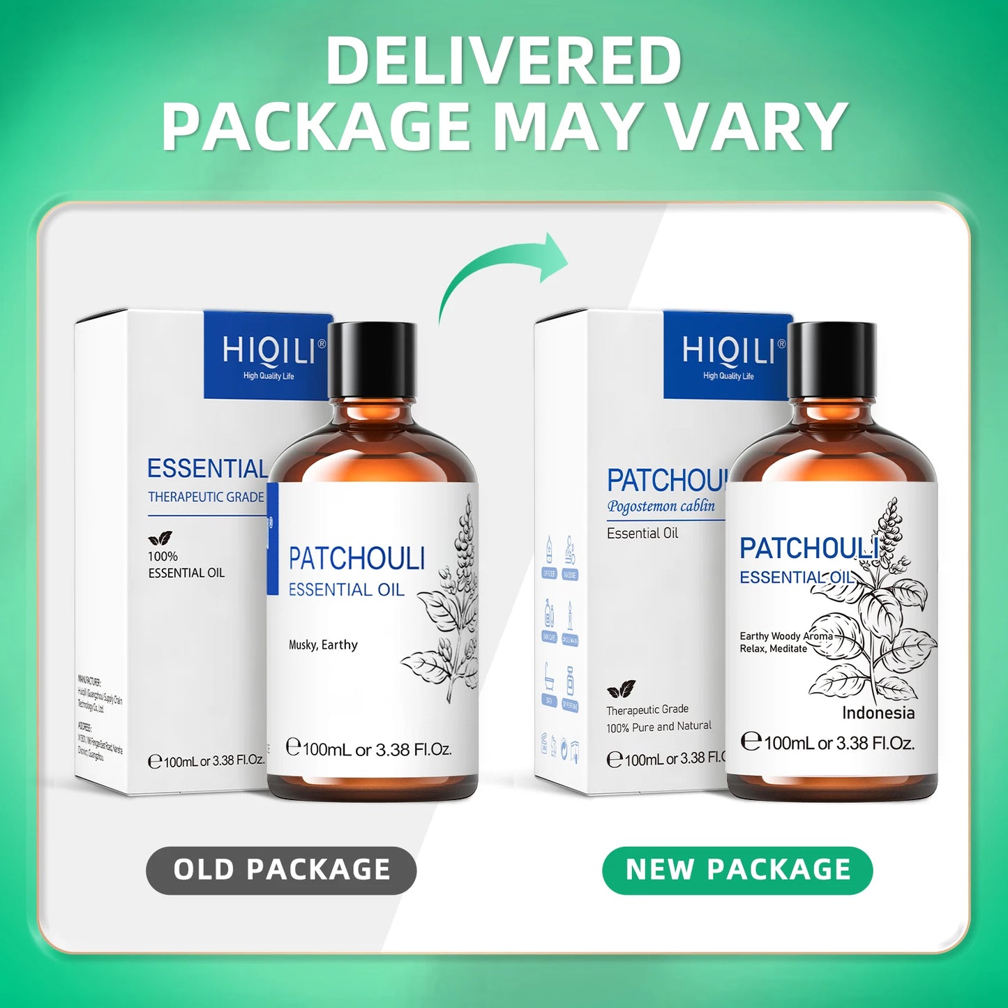 HIQILI Patchouli Essential Oil For Aromatherapy Diffuser Humidifier