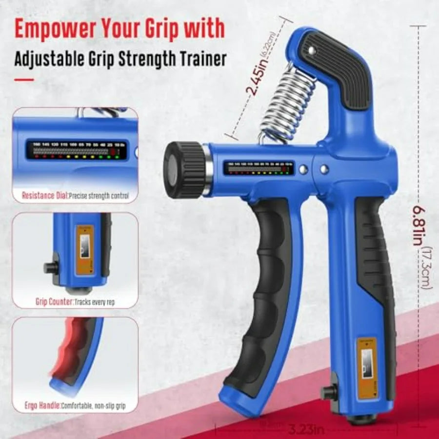 Hand Grip Strengthener Kit With Forearm Exerciser And Massage Balls