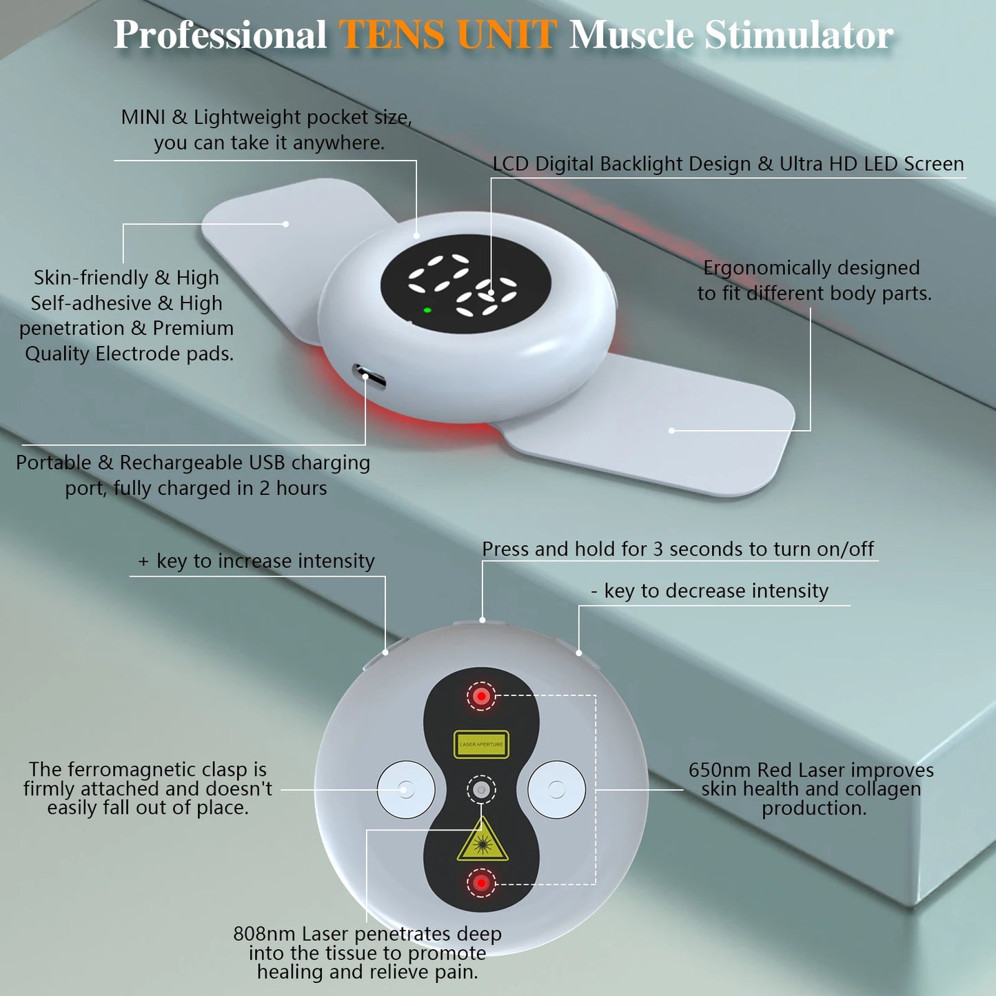 KTS Tens Muscle Stimulator EMS Therapy Near Infrared Device