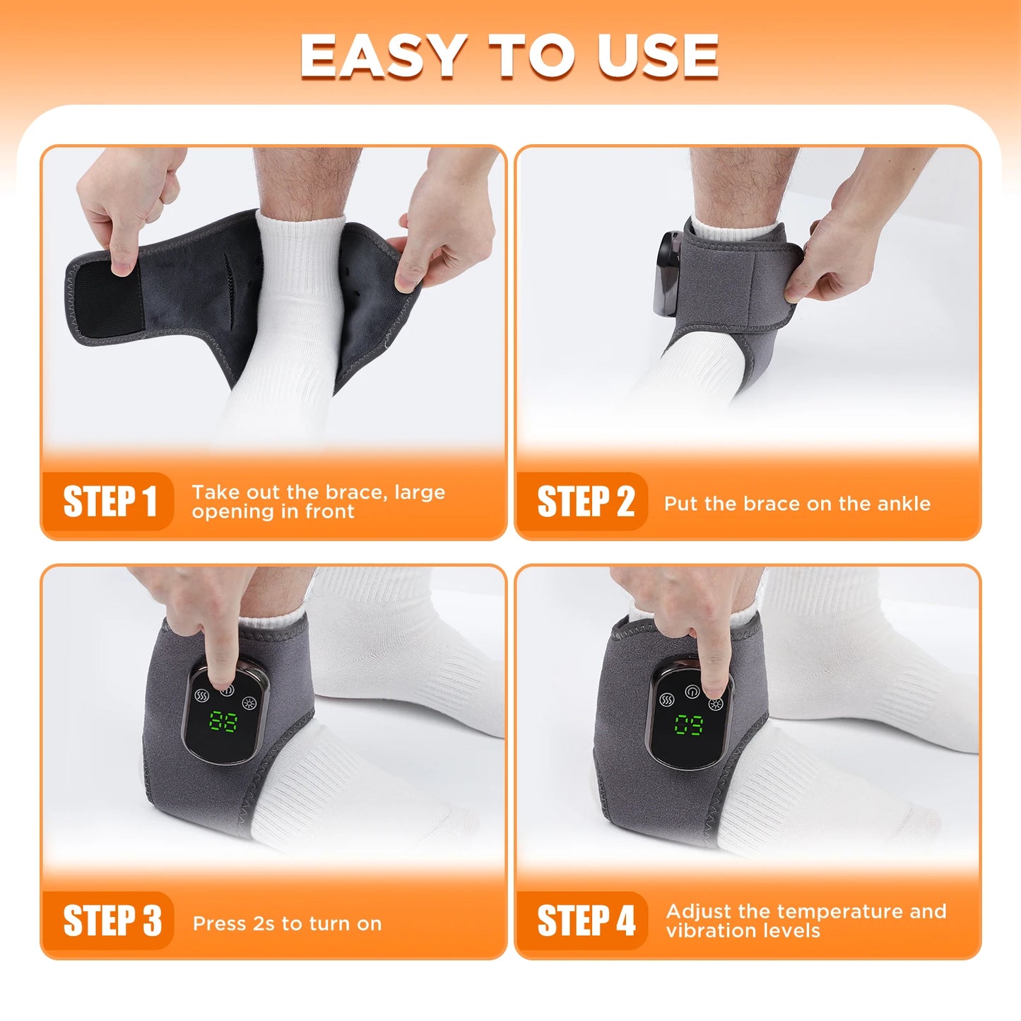 Hailicare Electric Ankle Massager With Vibration Therapy For Pain Relief