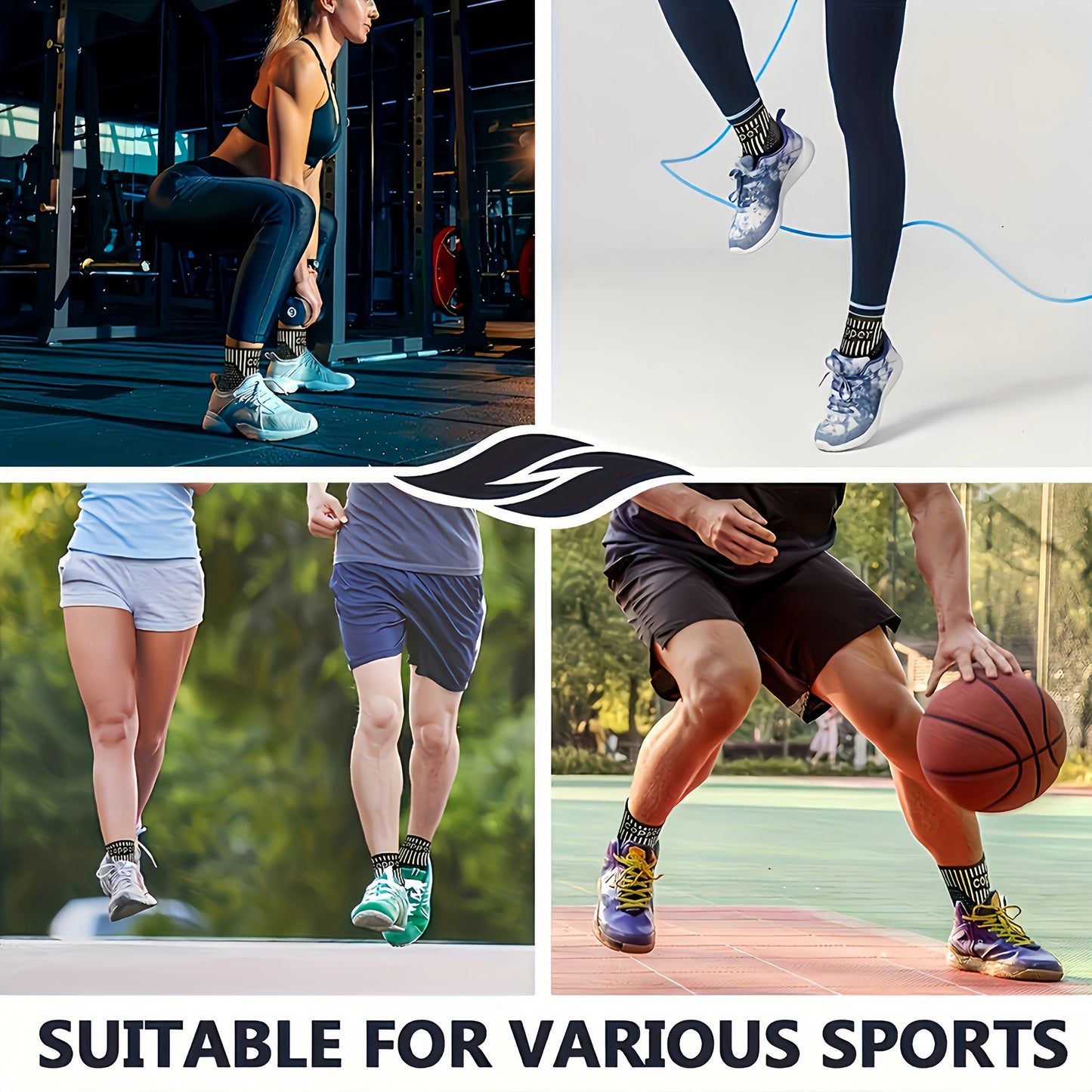 2-Pack Copper Ion Ankle Brace Set for Sports and Running