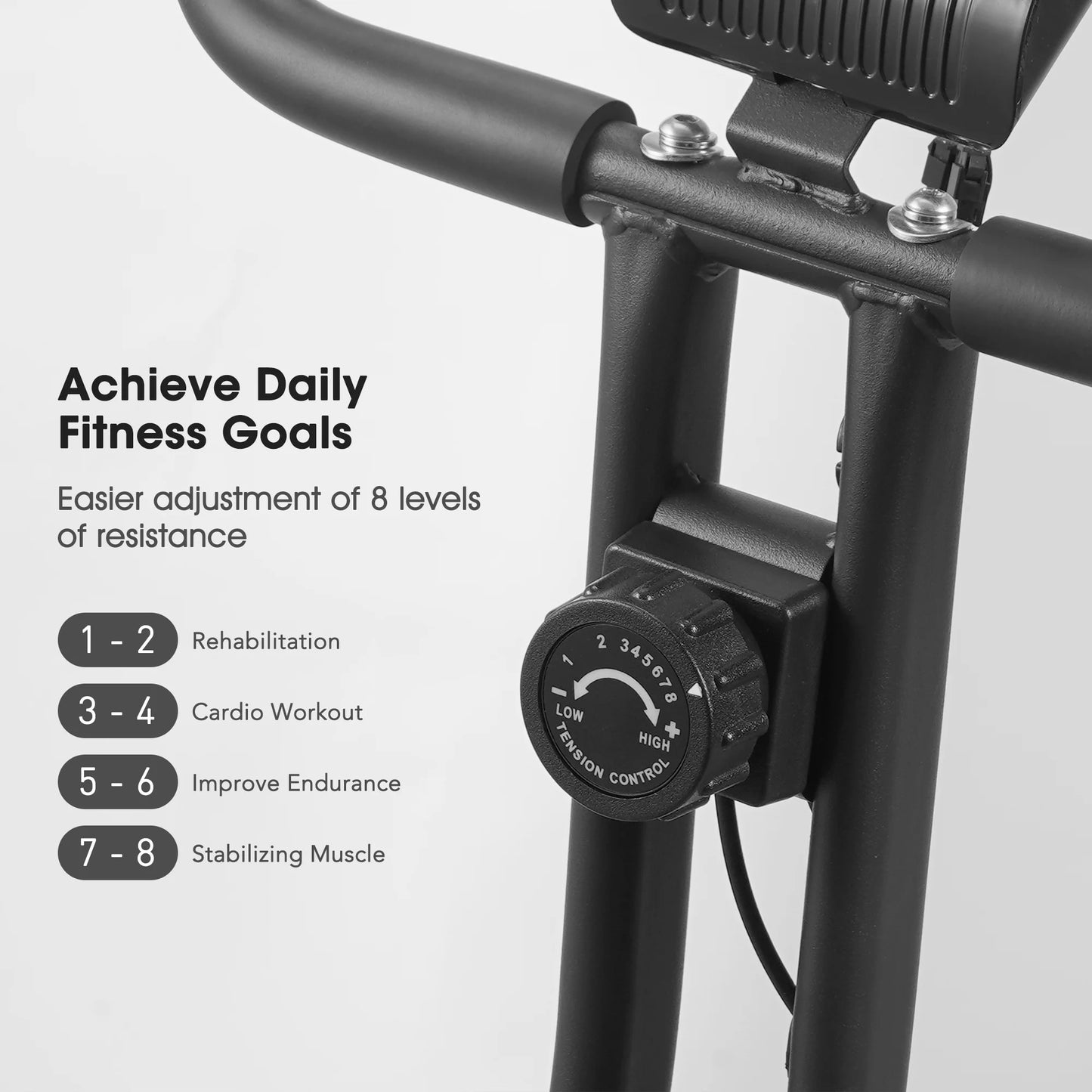 Folding Exercise Bike With LCD Monitor And Phone Holder