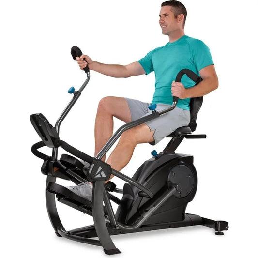 Recumbent Cross Trainer Stepper With Zero-Impact Exercise