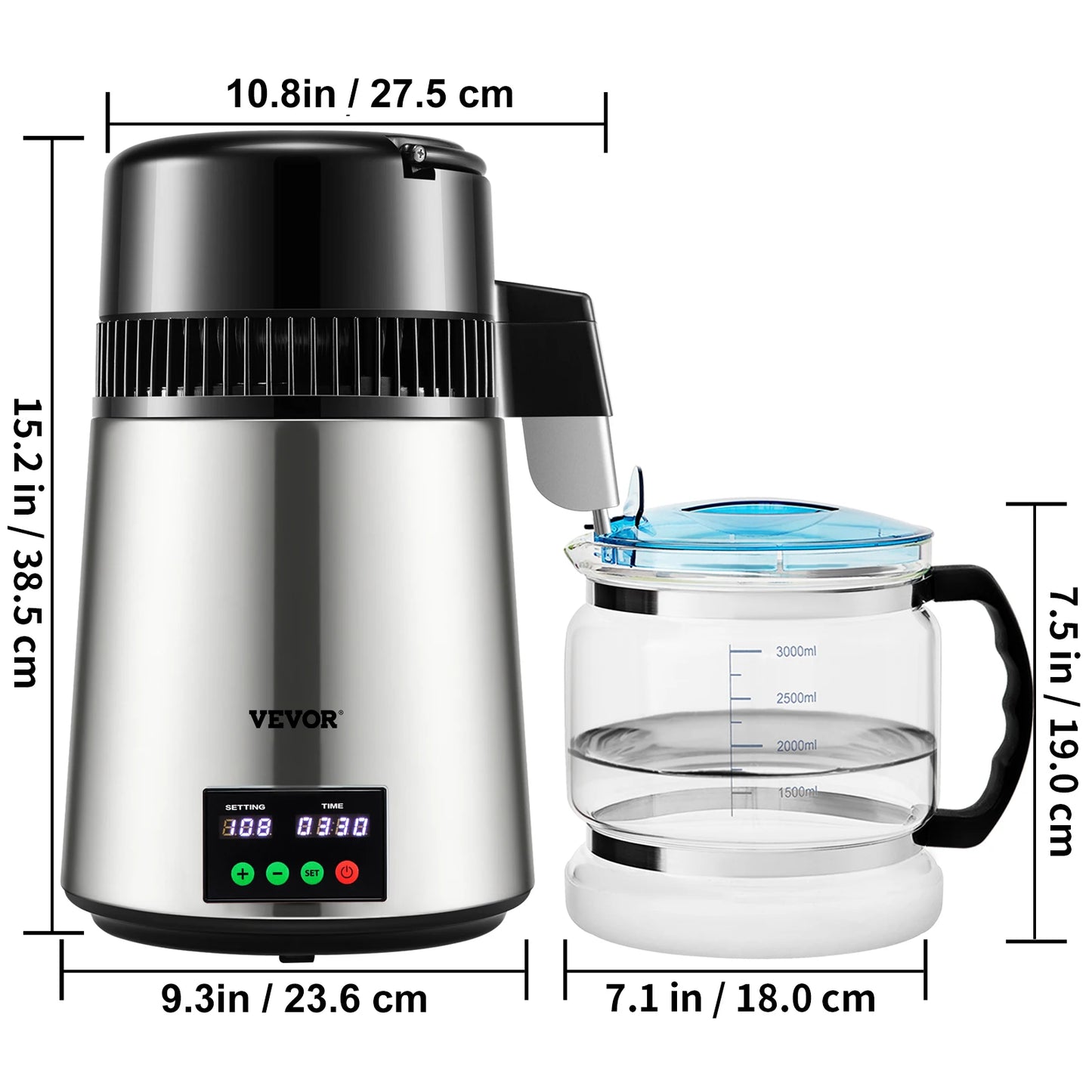 SucceBuy Water Distiller Purifier 1 L/H Distilling Speed