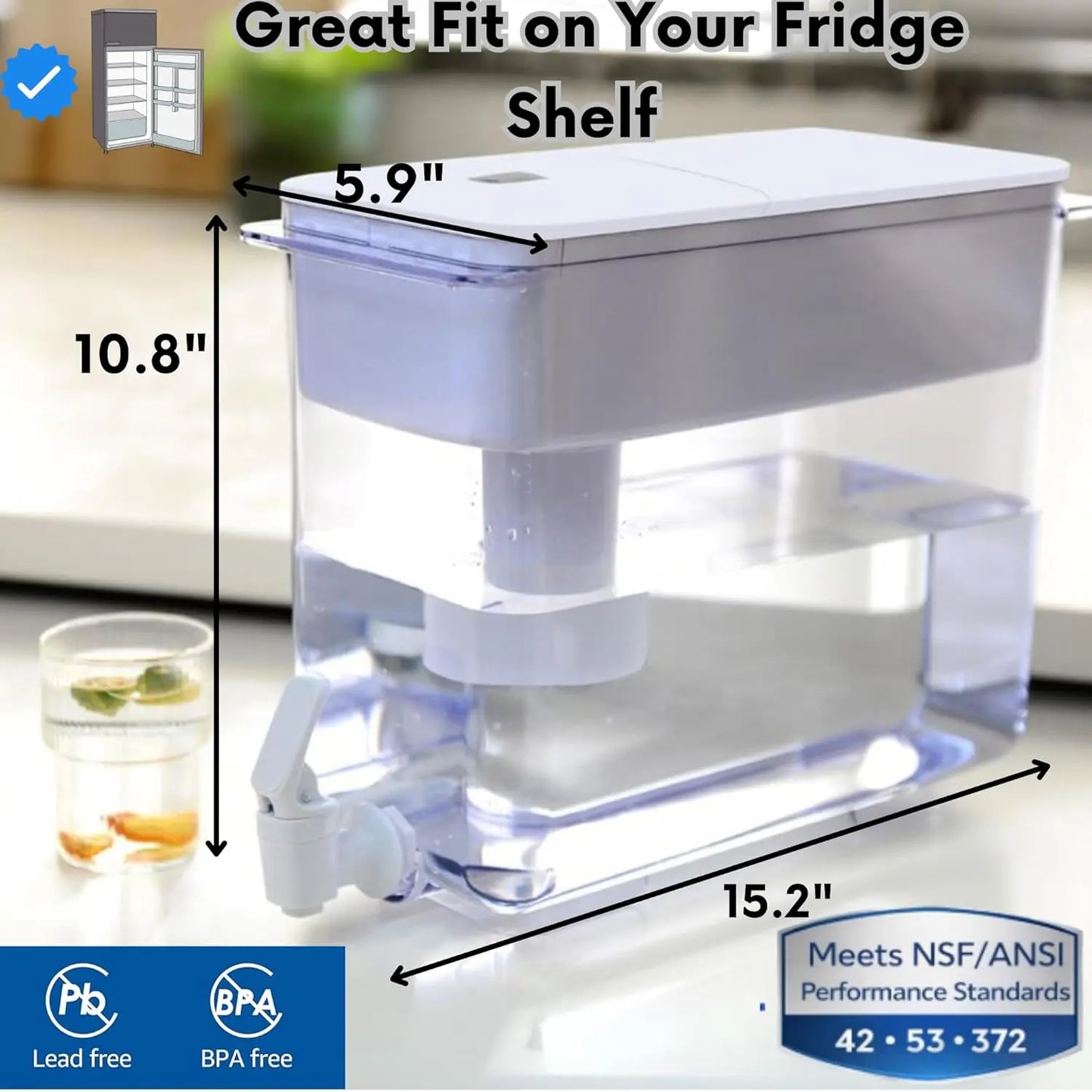 Water Filter Pitcher Compatible With Brita Five Filters Reminder