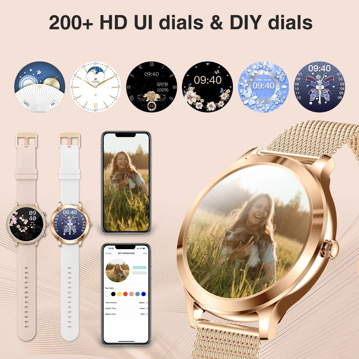 INNOFOVO Women Smart Watch Fitness Tracker With Bluetooth