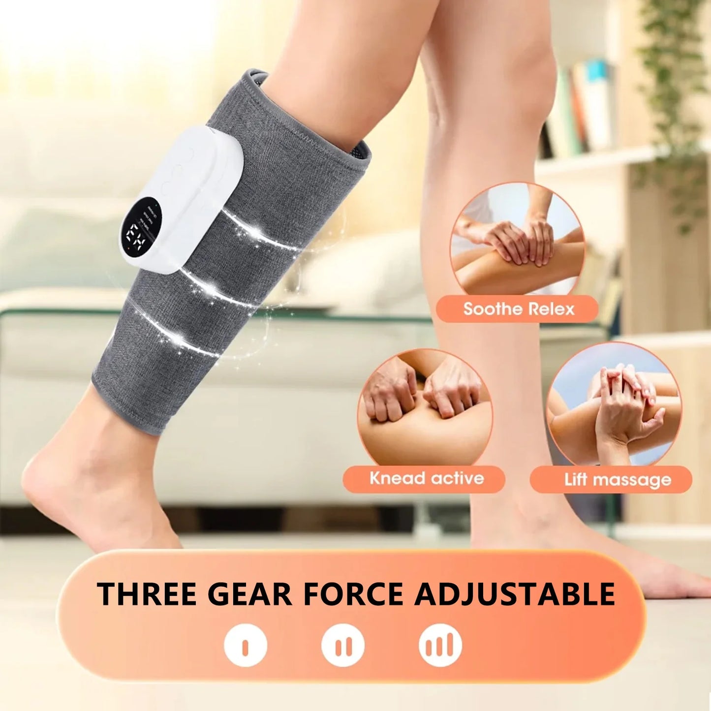 Smart Heating Leg Massager With Air Compression USB Rechargeable