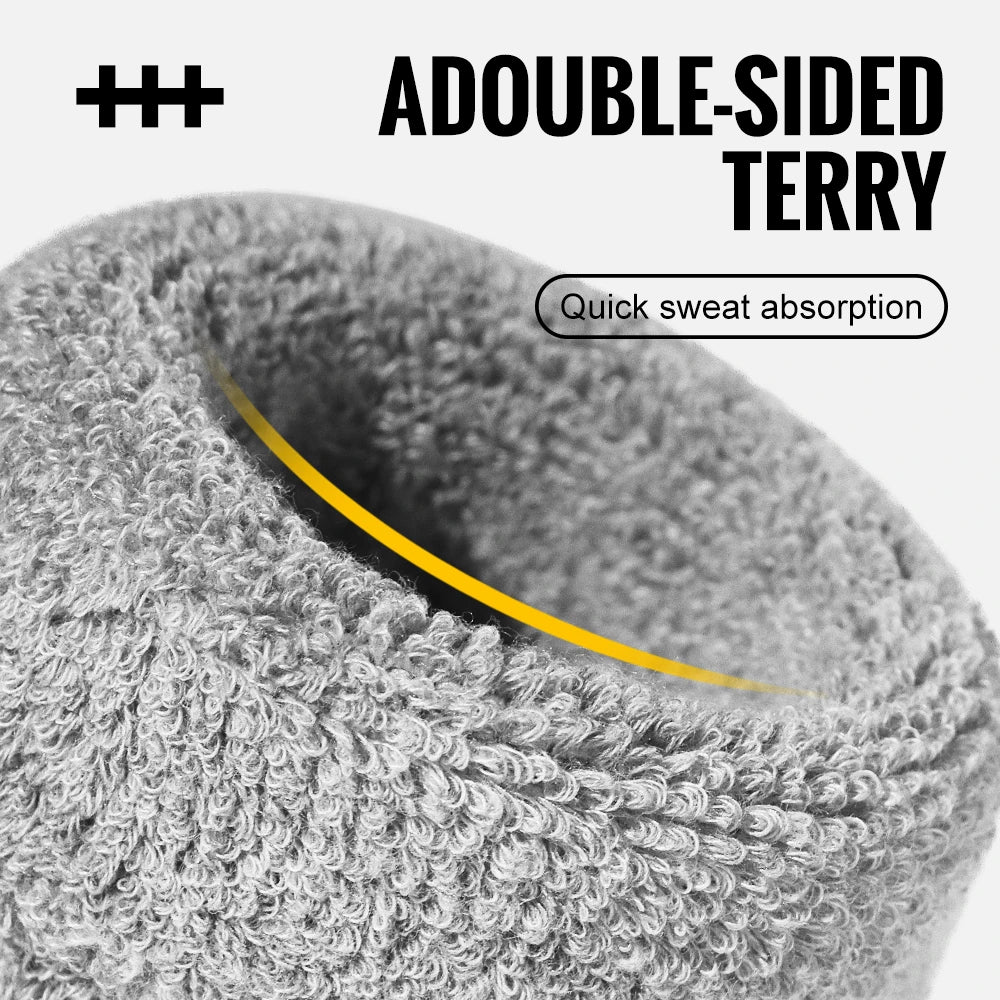 WRELS Terry Cloth Moisture Wicking Wristbands for Sports