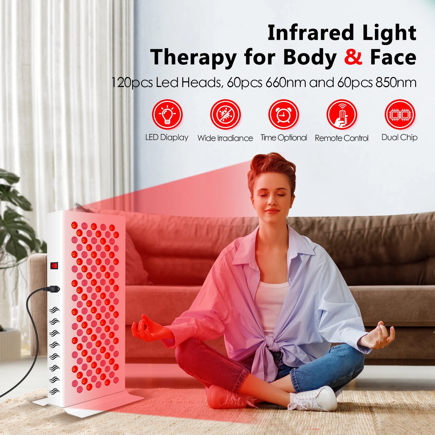 Astarexin Red Light Therapy Panel 850nm 660nm Infrared LED Face