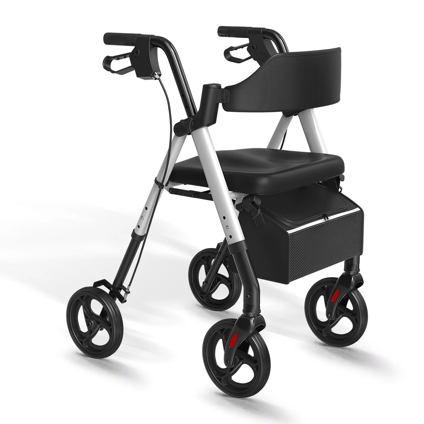 Rollator Walker For Seniors Foldable With Seat Durable Aluminum Frame