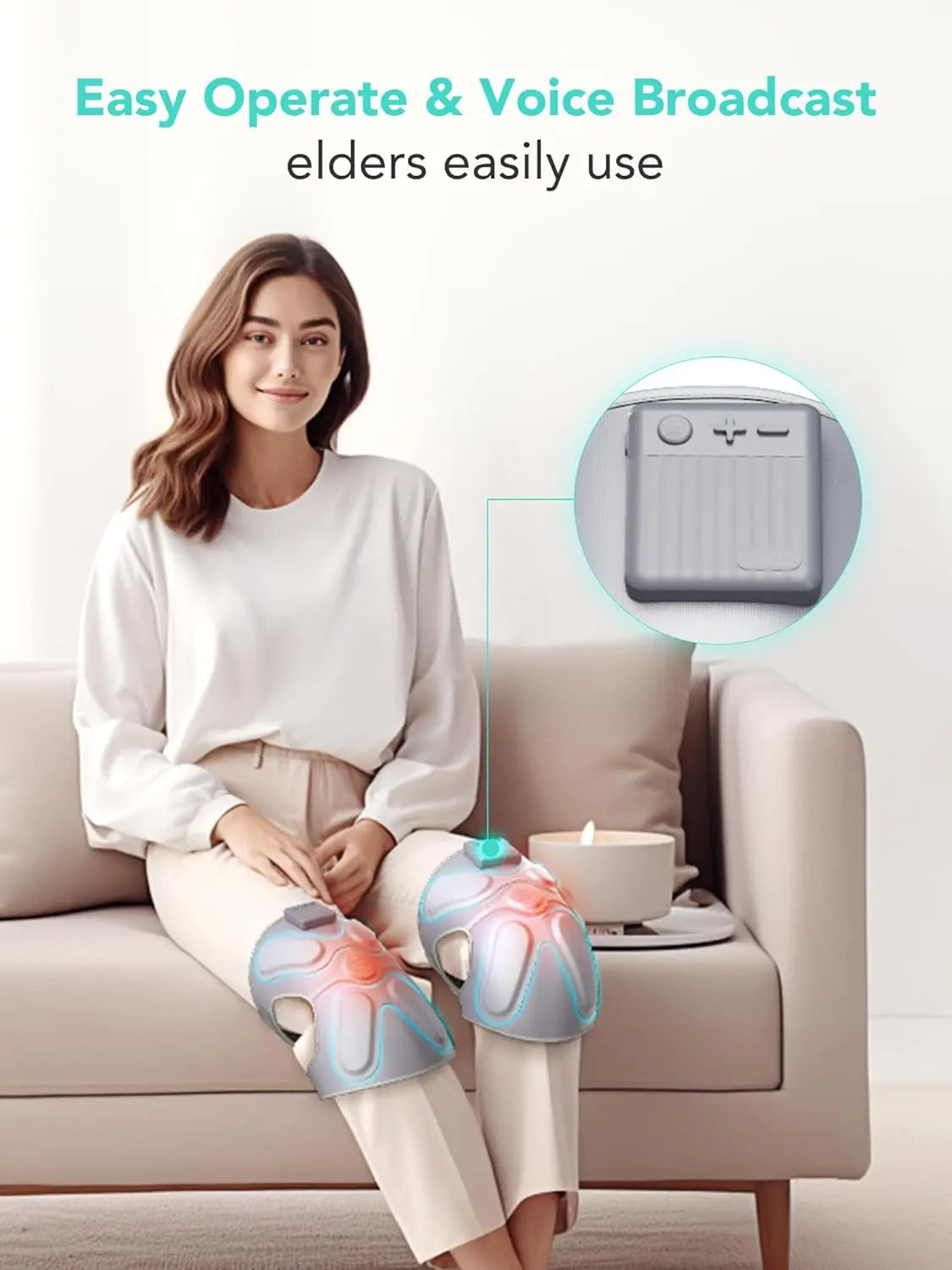 SKG Cordless Heated Knee Massager With Gentle Heat And Vibration