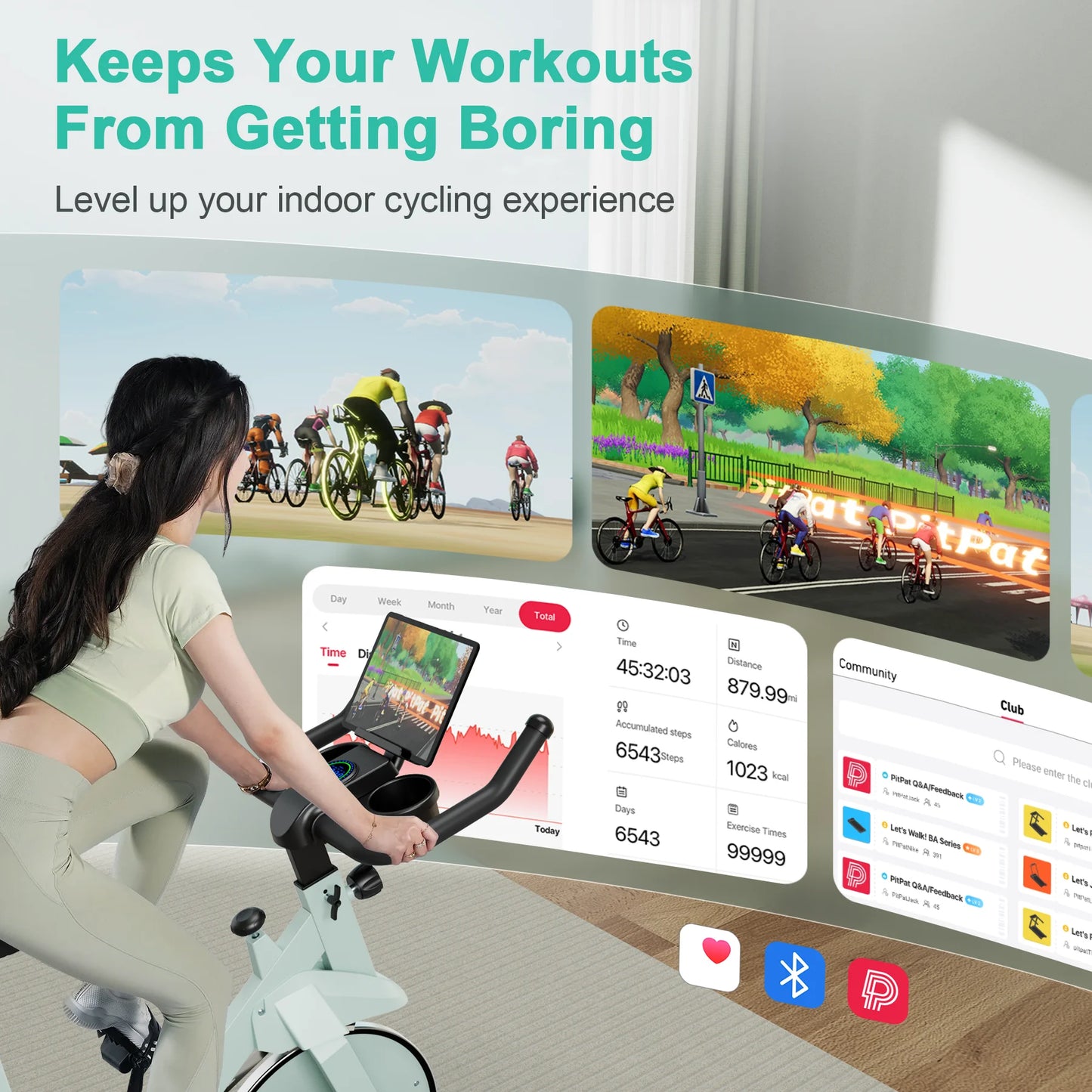 Superun Exercise Bike With 32-Level Magnetic Resistance For Home Use