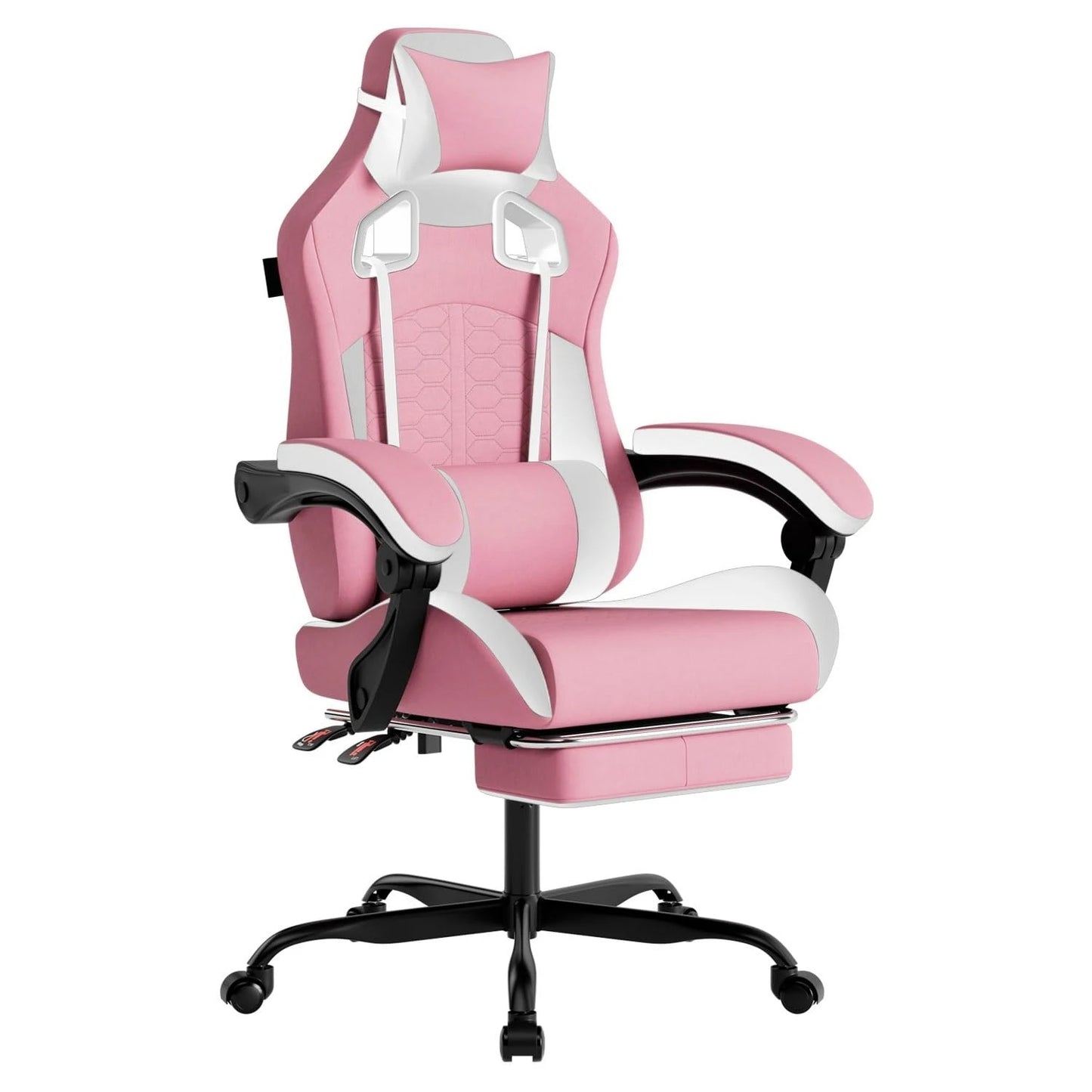 Gaming Massage Chair With Ergonomic Lumbar Support Headrest And Footrest