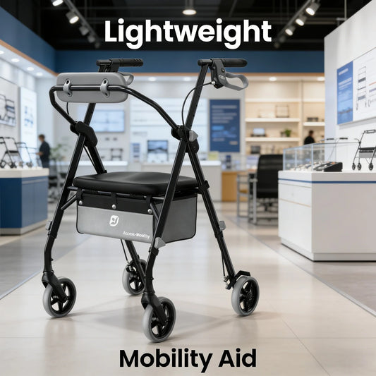 Maidesite Elderly Walker With Seat and Backrest Foldable 350 Lbs