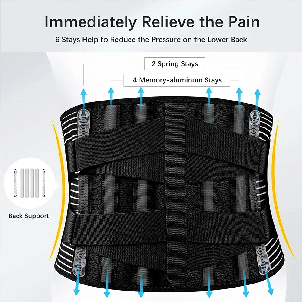Lumbar Back Brace for Pain Relief and Support