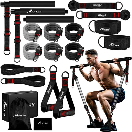 Pilates Bar Kit With Resistance Bands For Full Body Strength Training
