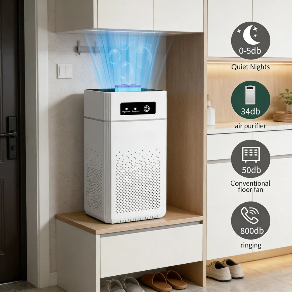 Air Purifier With HEPA Filter Quiet Sleep Mode 360 Inlet