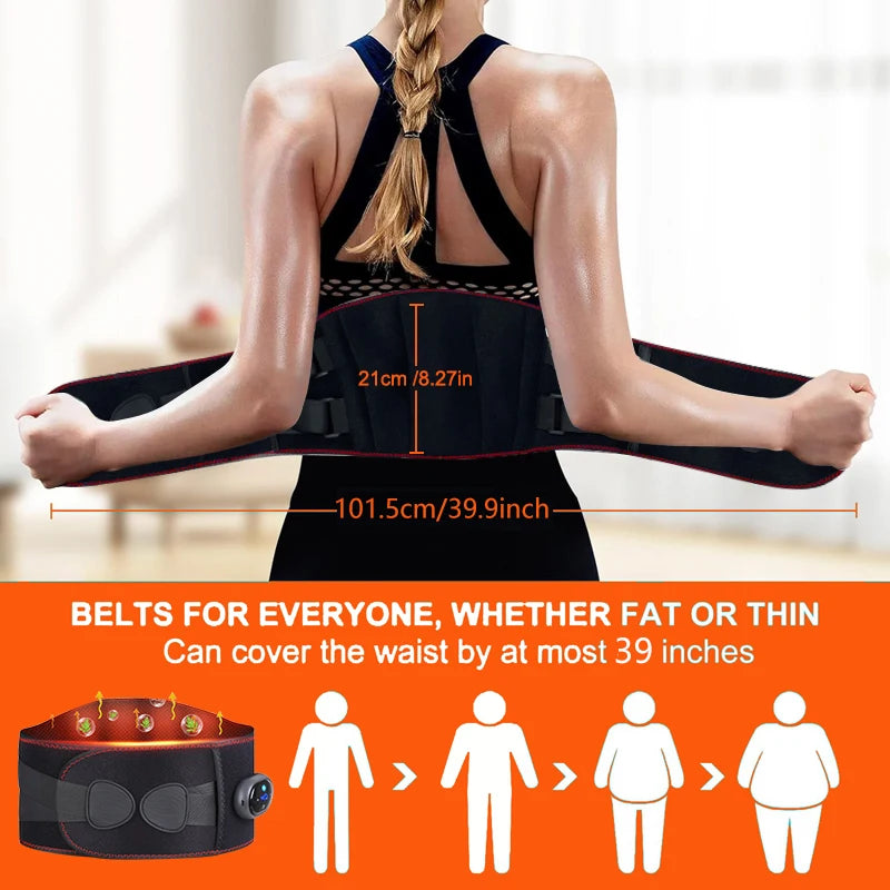 Cordless Heating Belt 5 Level Massage For Waist Back Pain