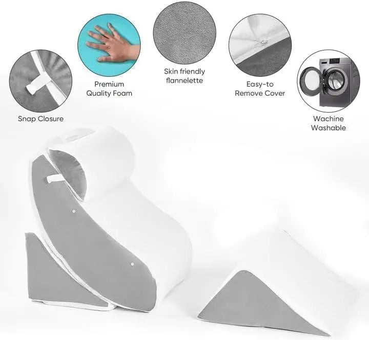 4-Piece Memory Foam Wedge Pillow Set For Surgery Recovery