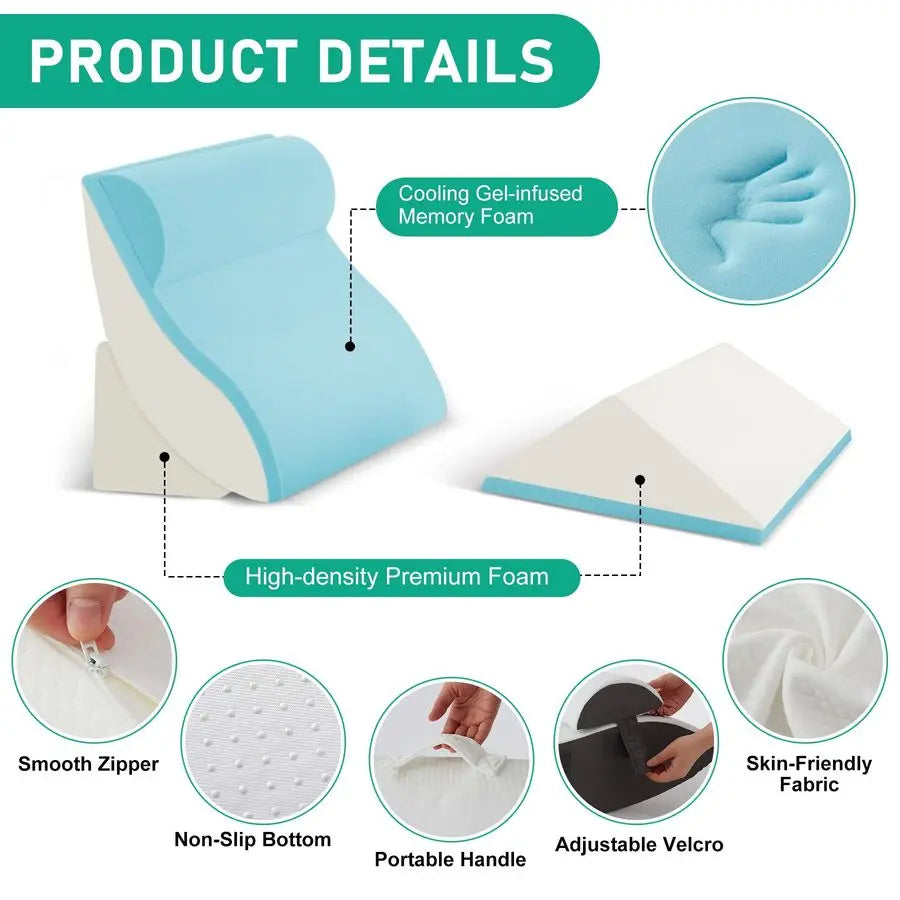 Wedge Pillow Set For After Surgery And Acid Reflux
