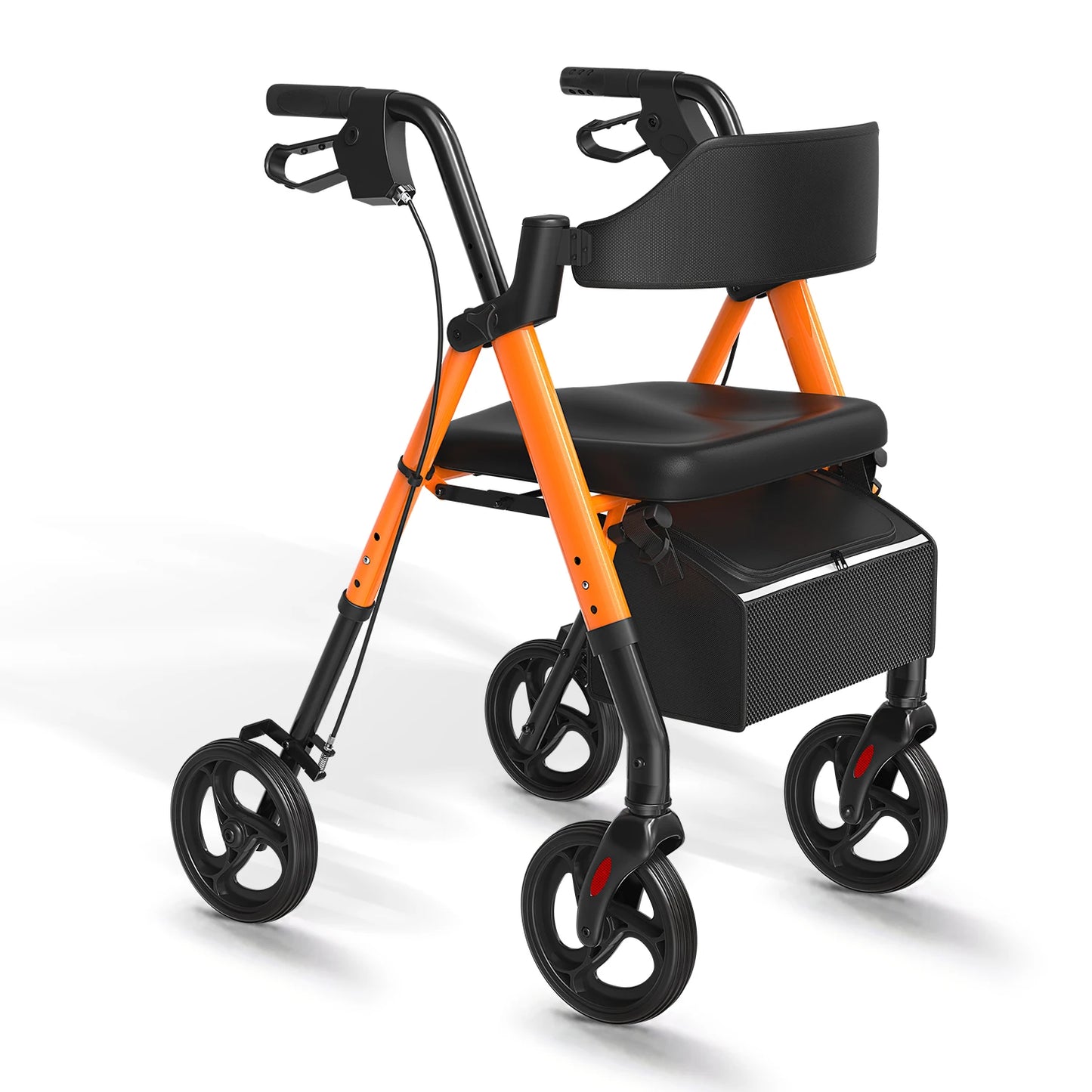 Rollator Walker For Seniors Foldable With Seat Durable Aluminum Frame