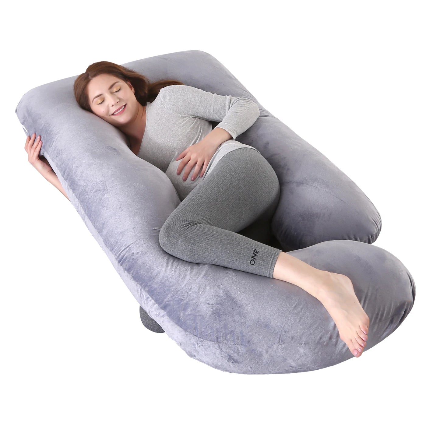 G Shaped Pregnancy Pillow With Removable Cover For Maternity Support