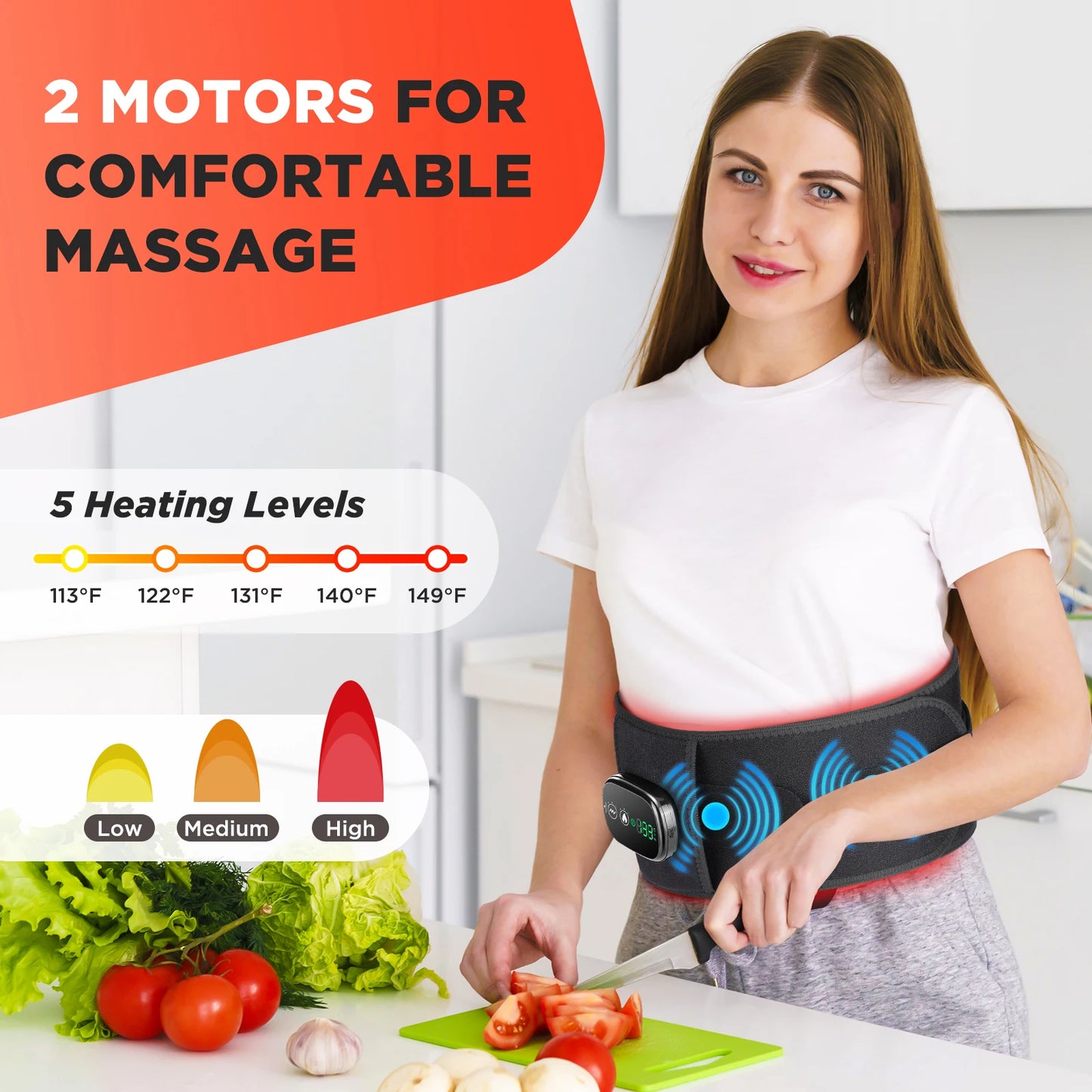 PASTSKY Electric Heating Waist Massager With Vibration Compress Back Support